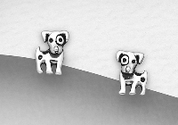 Sterling Silver Dalmatian Stud Earrings 6352