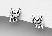 Sterling Silver Dog Stud Earrings 6355