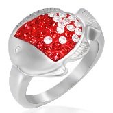 Cute Crystal Fish Ring