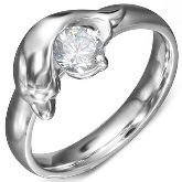 Stainless Steel Dolphin with CZ Ring 560