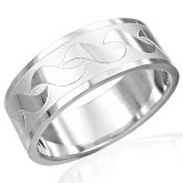 Stainless Steel Sea Wave Ring 200
