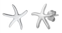 Rhodium Plated Starfish Post Earrings SIE7961