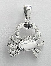 Sterling Silver Crab Pendant 733