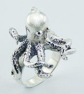 Sterling Silver Octopus Ring PR 718