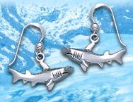 Sterling Silver Hammerhead Shark Earrings DE 4257