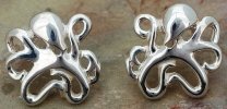 Sterling Silver Artistic Octopus Post Earrings