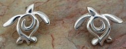 Sterling Silver Artistic Turtle Post Earrings