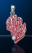 Pink Enamel Coral Sterling Silver Jewelry Pendant DP 3426
