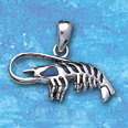 Sterling Silver Lobster Pendant with Paua shell DP 2424