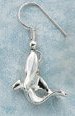 sculptural silver shark earrings single