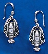 Sterling Silver Lobster Earrings DE 568