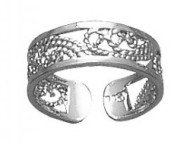 Sterling Silver Filigree Wave Toe Ring TR 602