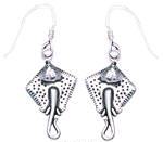 Sterling Silver Stingray Earrings DE 0258