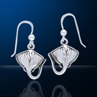 Sterling Silver Manta Ray Earrings DE 0250